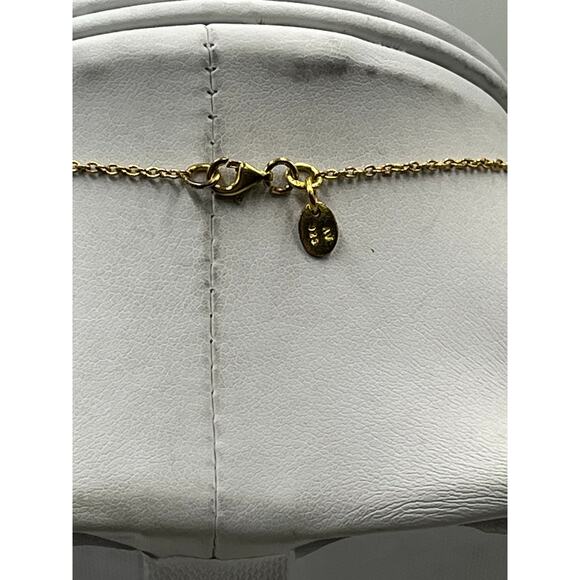 AV Argento Vivo Sterling Gold Vermeil Jadeite Station Opera Length Necklace - Picture 5 of 9